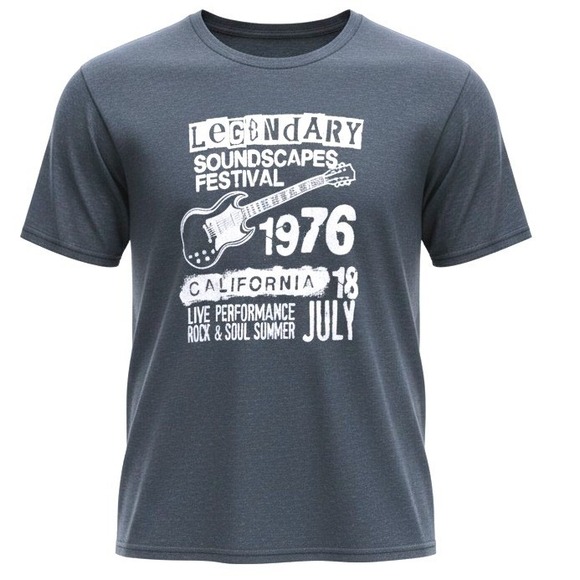 Charlotte Russe Tops - Charlotte Russe Legendary Soundscapes Festival 1976 Themed Graphic Tee Grey XL